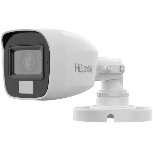 Cámara Turbo tipo bala Dual Light, resolución 2mpx, audio incorporado y luz Dual, 25mts IR EXIR, 20mts luz blanca, IP67. Marca HiLook