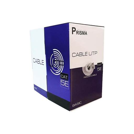 [U-5-I-PRISMA-100MTS] Bobina de cable 100mts Cat.5e Int. Color gris, marca Prisma