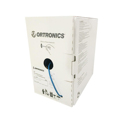[U-6A-I-ORTRONICS] Cable UTP CAT.6A Int. chaqueta CRM color azul 305mts