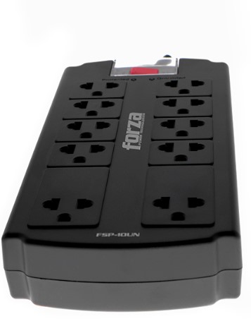 [FSP-10UN] Protector tensión 1080J/1800W, 10 slds universales -120V/240V marca Forza
