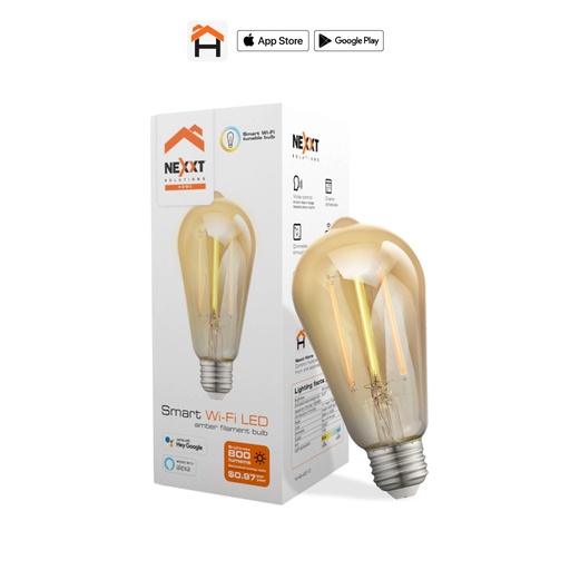 [NHB-A510] Nexxt Home NHB-A510 ST19Smart Filament LED Bulb Amber110V