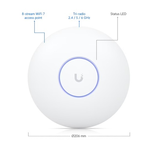 [U7-PRO-MAX] Ubiquiti Unifi Acces Point U7-PRO-MAX WiFi 7 con soporte de 6 GHz