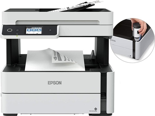 [C11CG92301] Epson, Ecotank M3170, Impresora Multifuncional Inalámbrica, Monocromática, USB, Wi-Fi, Color Blanco/Negro