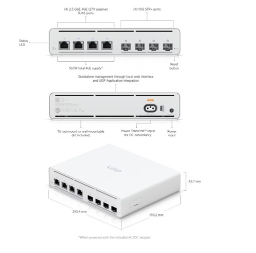 [UISP-S-Plus] Conmutador PoE Ubiquiti UISP Switch Plus de 2,5 GbE para aplicaciones de ISP