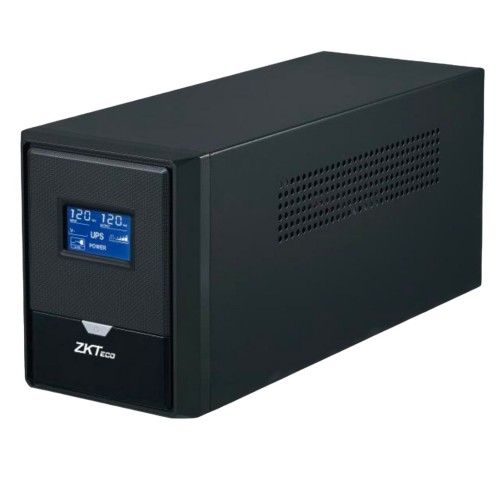[ZKUPS-1200W-LCD] UPS de línea interactiva, 1200W/2000VA, 110VAC, regulador automatico de voltaje, protección de sobretensiones, pantalla LCD informativa, marca ZKTeco 