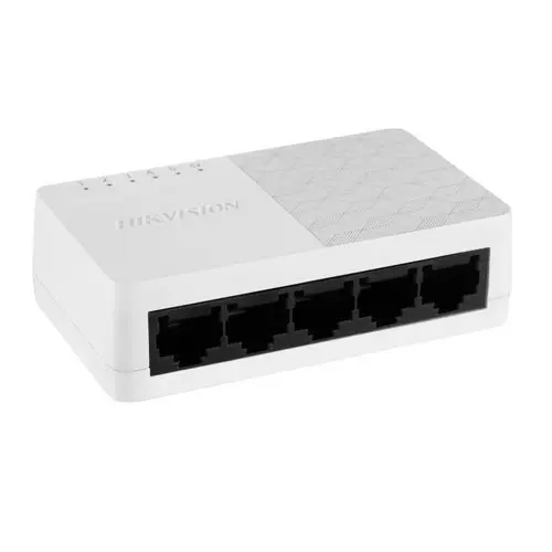 [DS-3E0505D-O]  Switch Gigabit No Administrable de Escritorio con 5 puertos Ethernet 10 / 100 / 1000 Mbps, conmutación de almacenamiento y reenvío, Marca Hikvision